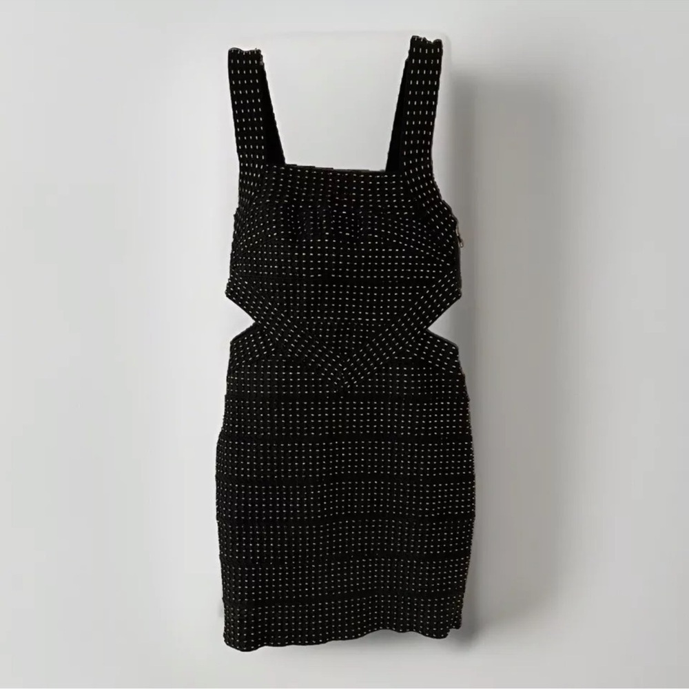 Wow Couture Dress S Black Gold Body Con Open Sides Party Club Night Out Concert